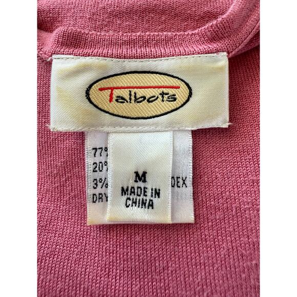 Talbots Rose Colored Silk Nylon Scoop Neck Top Size M - Picture 4 of 5